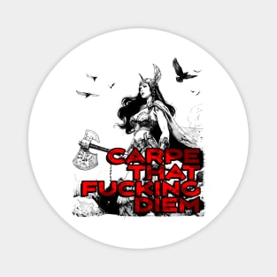 "Carpe That F*cking Diem" Vintage Barbarian Fantasy Magnet